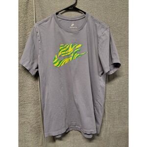 Nike The Nike Tee Mens Purple Short Sleeve Zebra Graphic Logo T-Shirt L